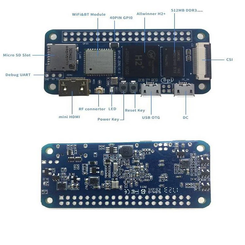 Banana Pi M2 Zero с открытым исходным кодом Quard-core Singe Board Bpi-M2 0 С 512 МБ ram 1080P HD видео выход