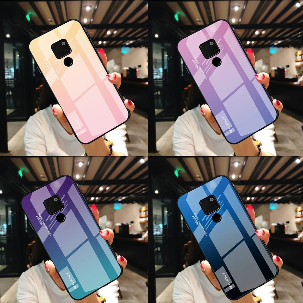 Градиентный чехол Aurora для Huawei Mate 10 Lite RNE L21 L01 из закаленного стекла задний Чехол Nova