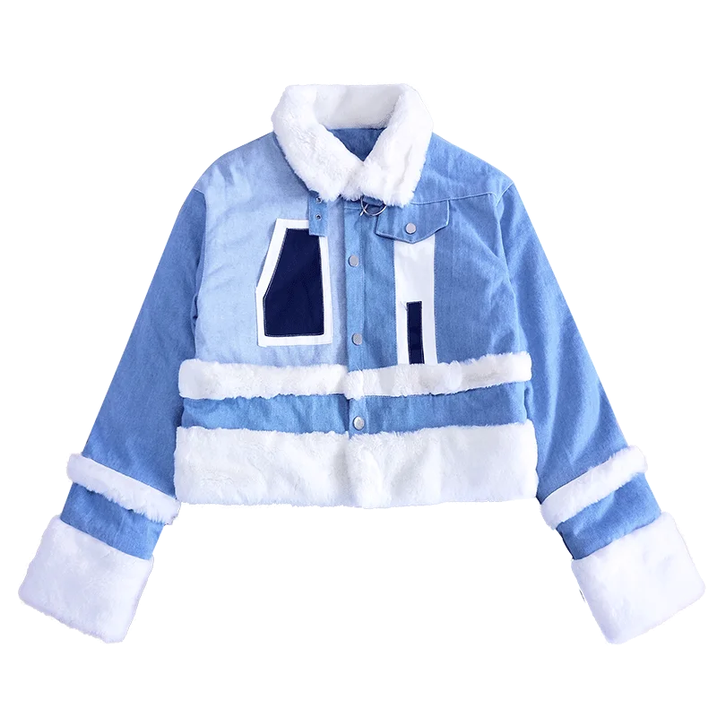 Модные женские зимние куртки пальто с меховым воротником парка пэчворк