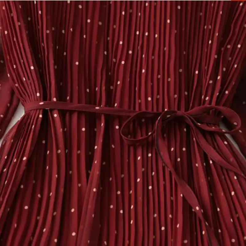 Платье женское шифоновое с расклешенным рукавом и плиссированной юбкой|Женские