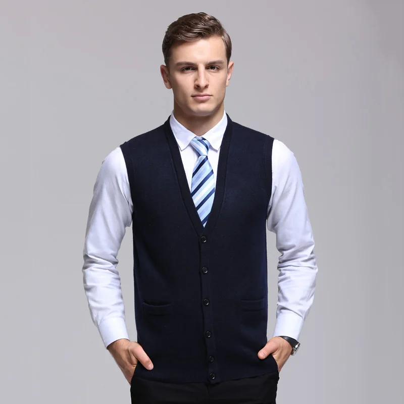 2017 новое поступление теплый кардиган-пальто Вязаная кофта без рукавов для мужчин