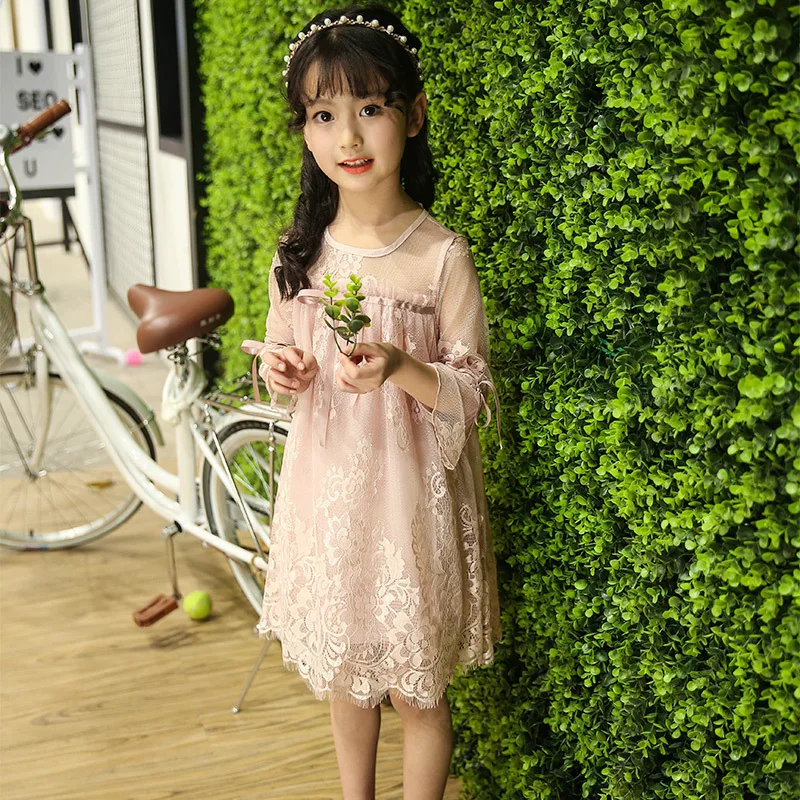 Летние Обувь для девочек аппликации кружевное платье с цветочным рисунком