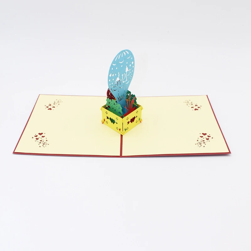 3D ручной работы воздушный шар любовь пара бумаги приглашение открытка День