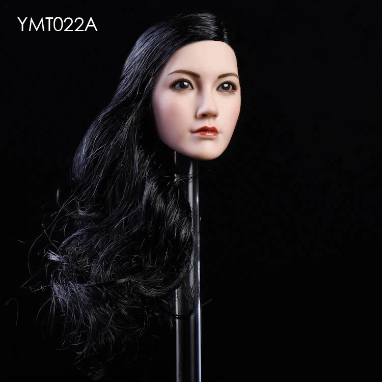 Модель 1/6 года лепка головы трансплантация черных и коричневых волос азиатская