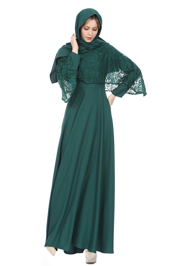 Кружевное платье с накидкой для женщин|muslim abaya dress|dress withdress with shawl |