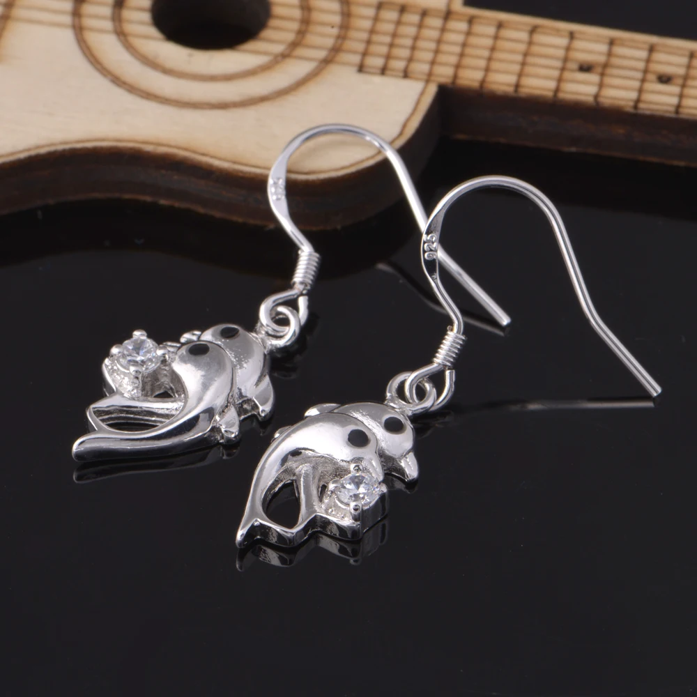 PM покрытие Дельфин ожерелье и серьги наборы стильный классический фиолетовый