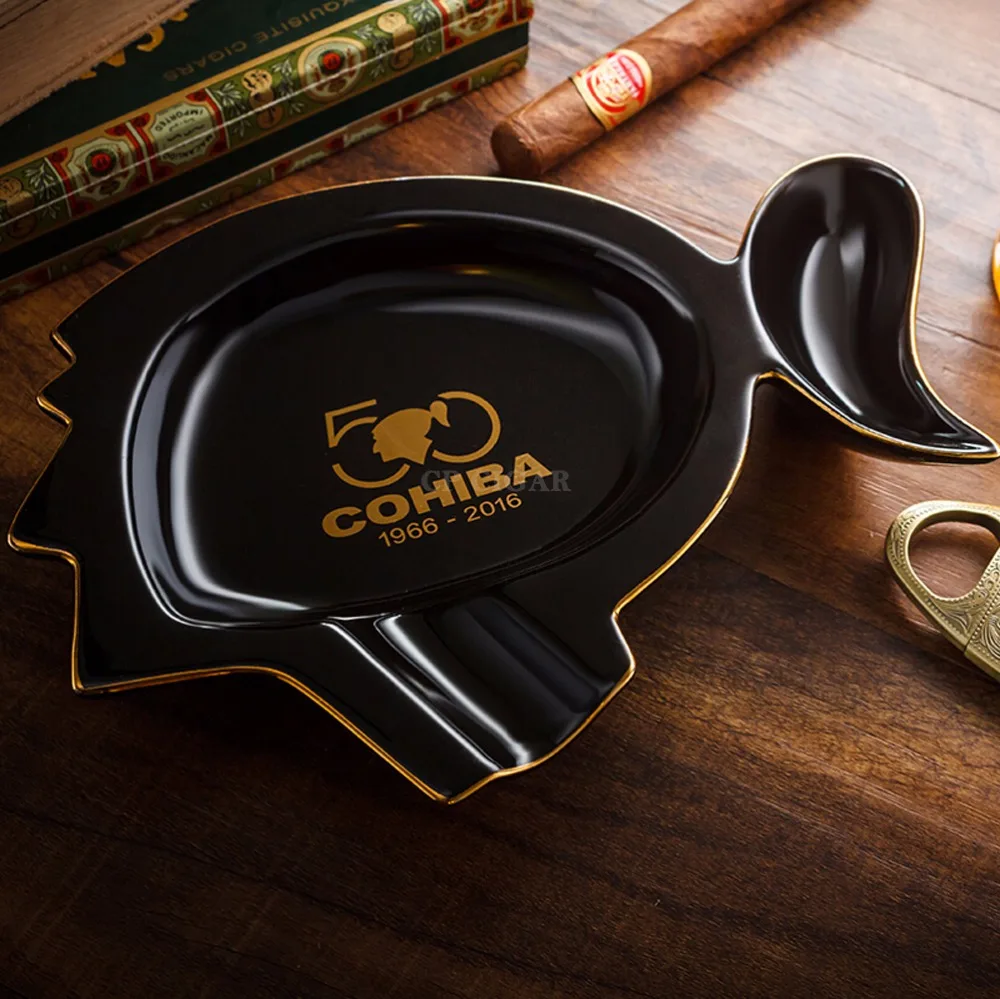COHIBA керамическая карманная пепельница для сигар Роскошный 1 держатель сигары