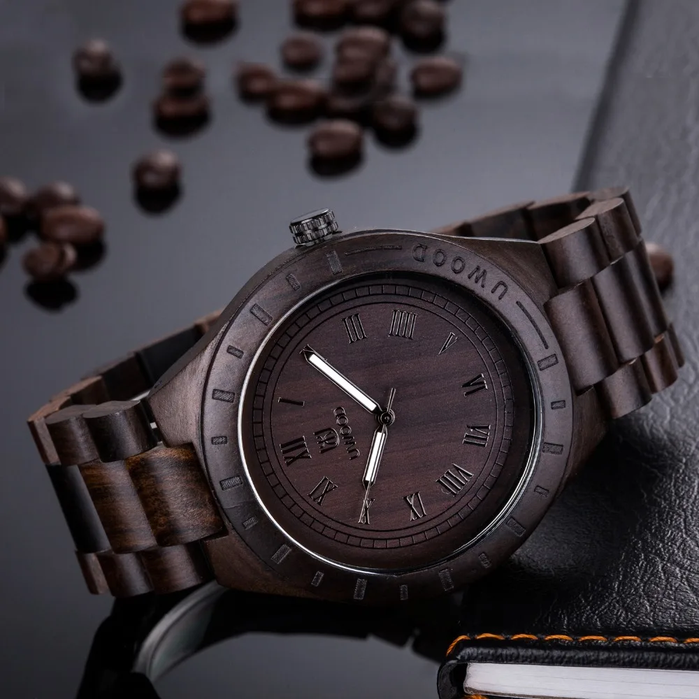Прямая поставка мужские и женские наручные часы UWood из натурального дерева