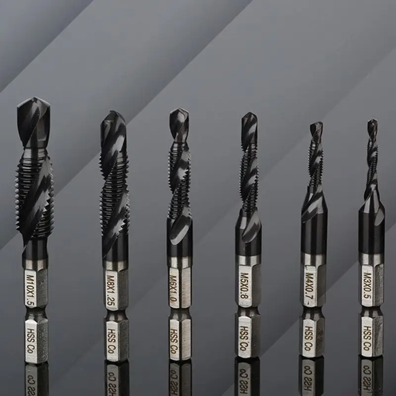 1/4 &quotсверлильный кран с шестигранным хвостовиком HSS Спиральная Резьбовая резьба