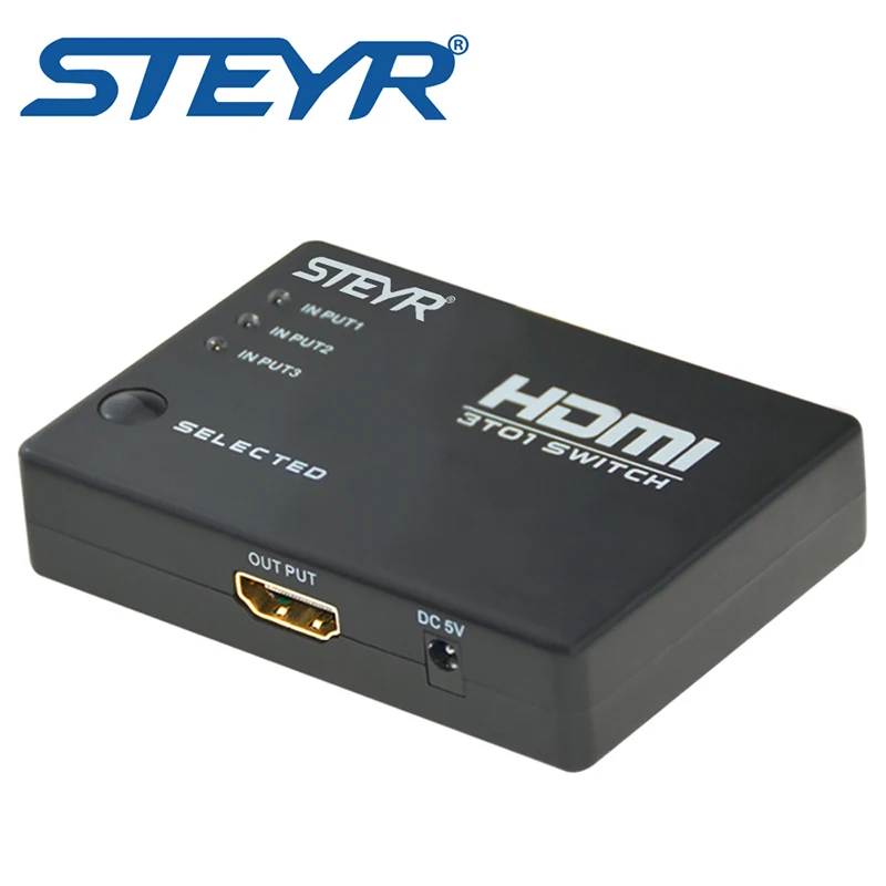STEYR HDMI сплиттер 3 порта переключатель удаленный Переключатель порт 1080P входа 1