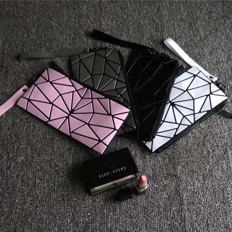 Organizador de Viagem Nova Geométrica Zíper Bolsa Cosmético Feminino Luminosa Maquiagem Senhoras Cosméticos Dobrável Compõem Atacado 2021