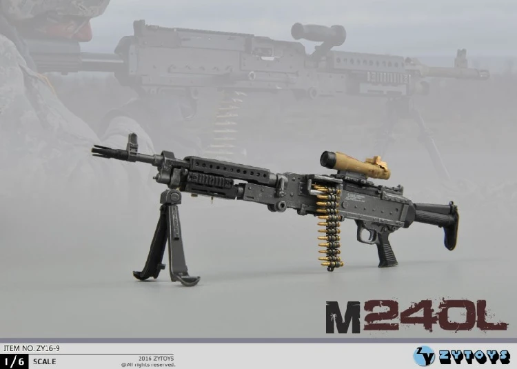 Масштаб 1/6 модель оружия солдата ZYTOYS Современная американская армия ружья M240 для