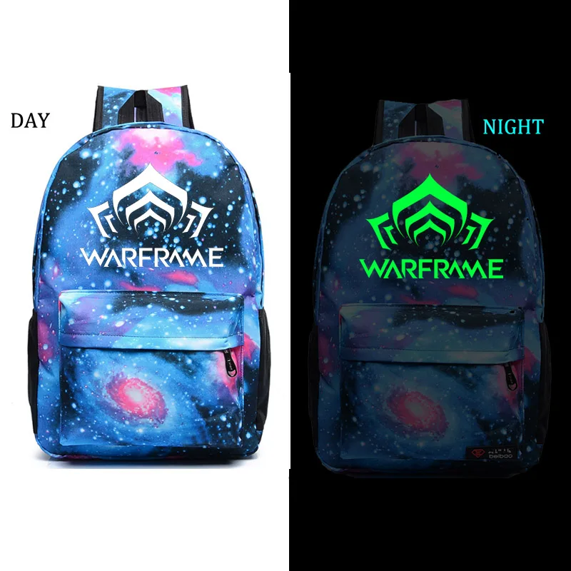 Warframe школьная сумка светящийся в темноте рюкзак студента школьный рюкзак ноутбук рюкзак на каждый день - Цвет: style2 blue