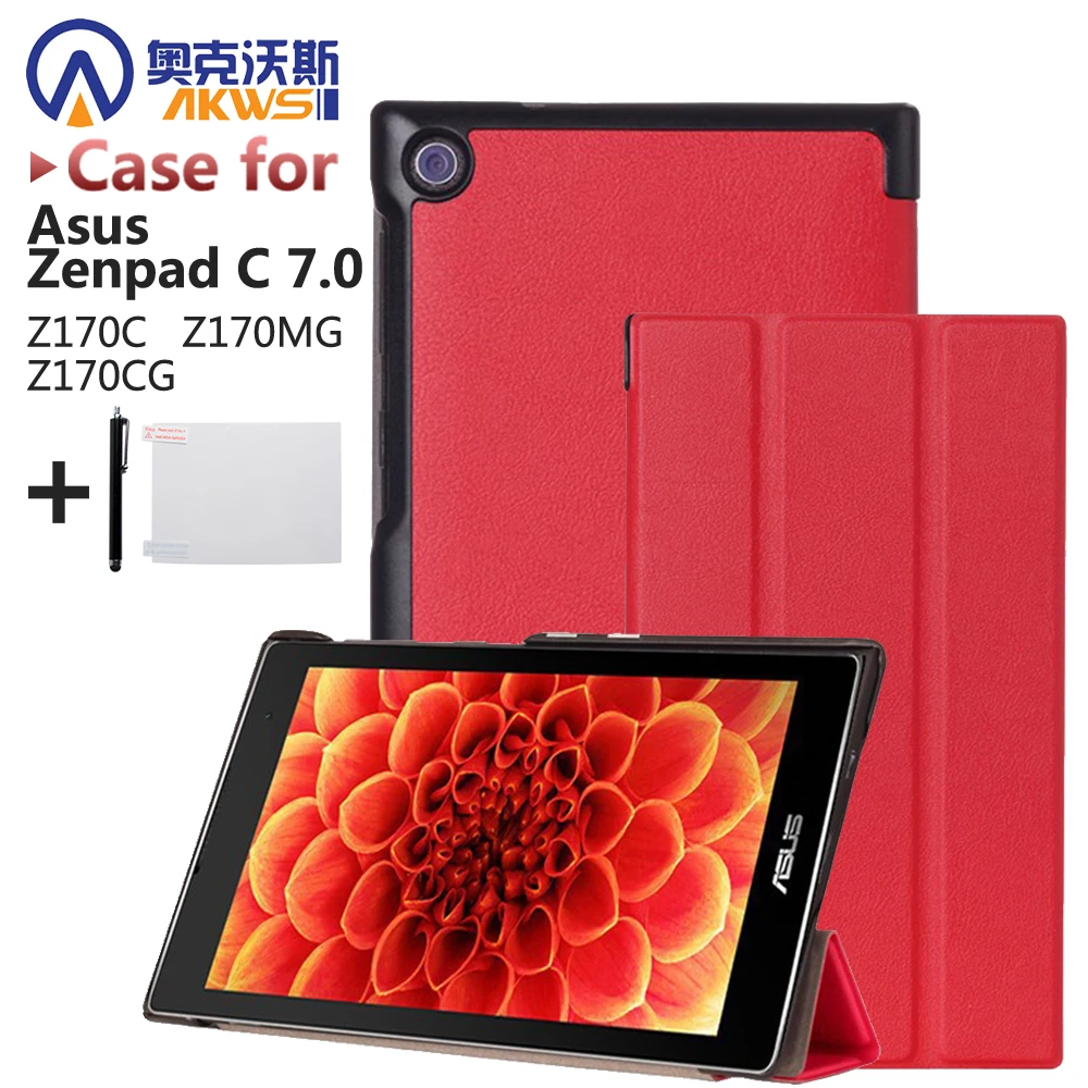 Magnet Leather Cover Stand Case for Asus Zenpad C 7.0 Z170C Z170MG Z170CG Tablet + Screen Protectors Stylus | Компьютеры и офис