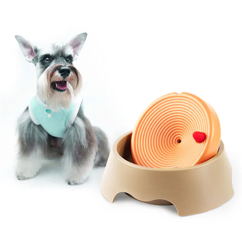 2 в 1 медленной подачи собака Еда миски воды Bowl блюда для щенка маленький большой