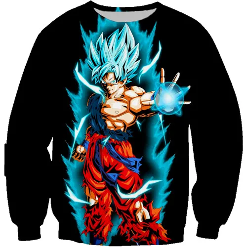 Толстовки с капюшоном PLstar Cosmos Dragon Ball z детские толстовки с 3D капюшоном для мальчиков худи с принтом аниме Гоку детский пуловер с круглым вырезом черный с капюшоном