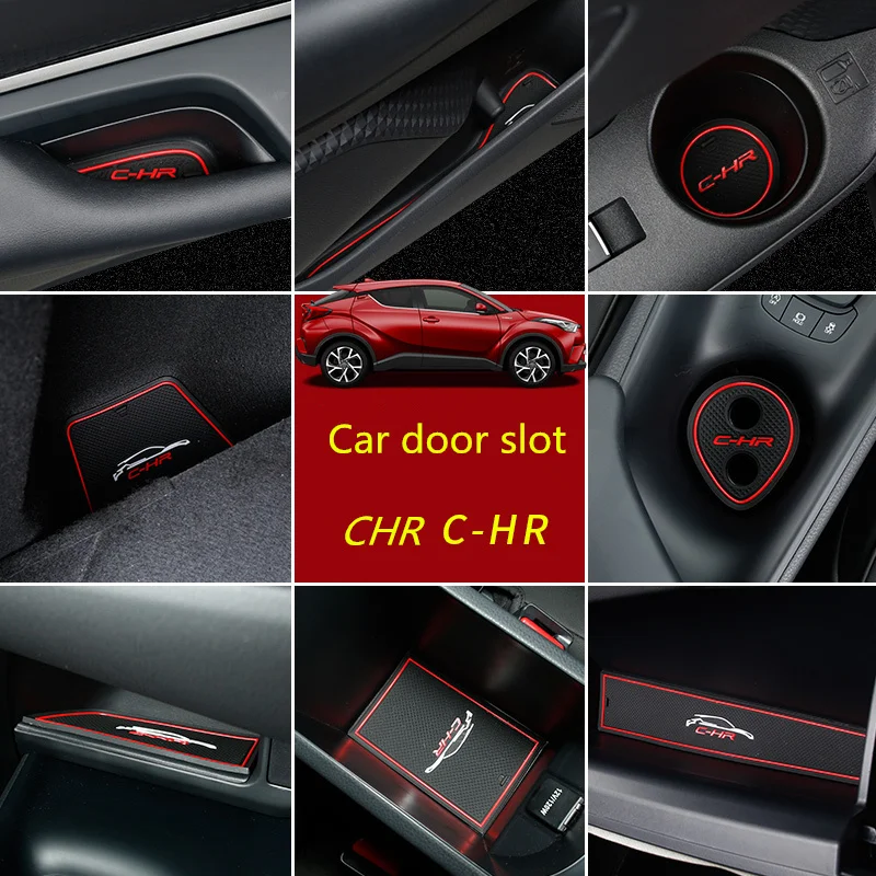 Подходит для Toyota CHR C HR Противоскользящий слот коврик двери Нескользящая