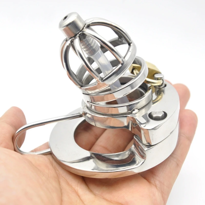 

Male Chastity Cage 316L Stainless Steel Cock Lock with Soft Urethral Sound Catheter Bondage Dick Cages Sex Toy for Man G212