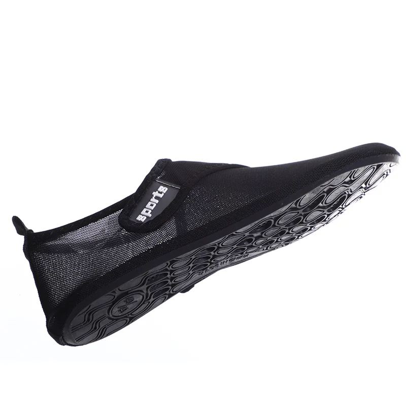 Black 46 47 Size Женская и мужская водонепроницаемая обувь из мягкой дышащей сетки, легкая, босиком кожа, спортивная обувь для плавания, Уличная обувь - Цвет: Black 46 47 Size