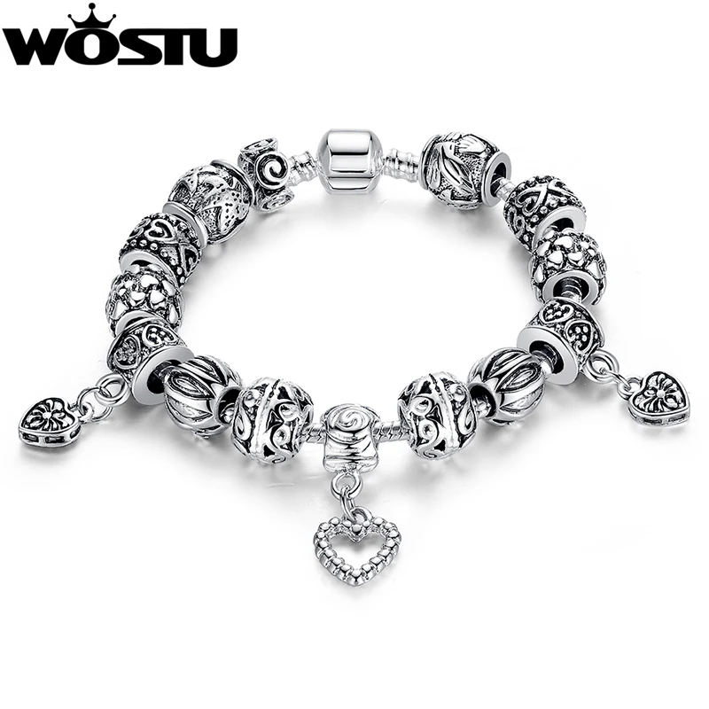 Роскошный посеребренный браслет Aliexpress для женщин модные бусины сделай сам