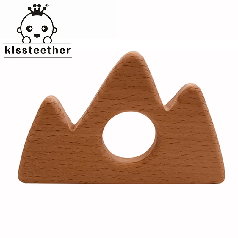 

Organic Baby Teething Product Beech Wooden Mountain Teether DIY Wood Teether Pendent Eco-Friendly Safe Baby Teething Chew Toys