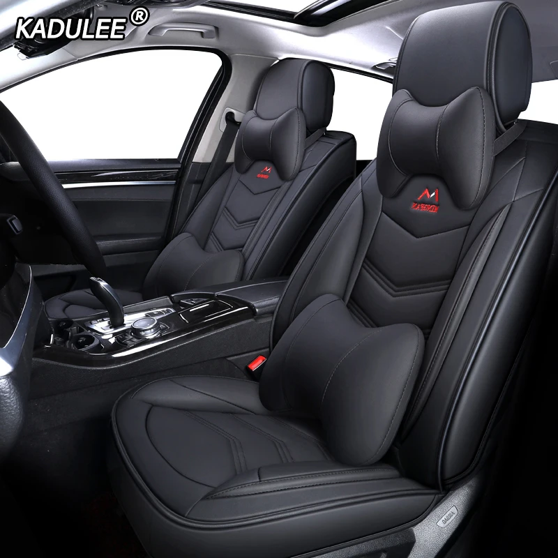 KADULEE кожаные чехлы для сидений автомобиля toyota wish rav4 chr auris camry verso prado avensis corolla fortuner venza prius mark aygo