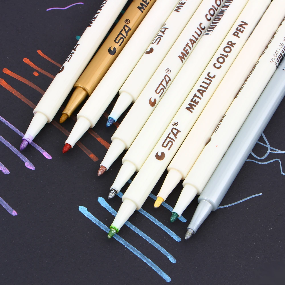 10 шт./лот Металл Марка ручка Цвет Маркер краски маркер Multi пара Sharpie ручки
