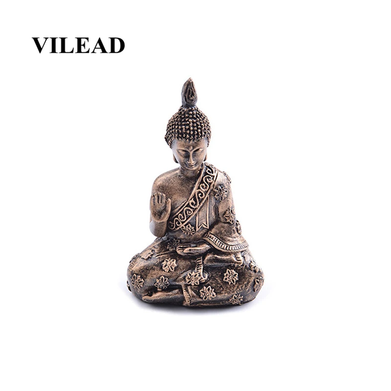 VILEAD 12 см Смола Юго-Восточной Азии индийский Таиланд индийский Будда статуя фэншуй Статуэтка медитация храм домашний Декор Аксессуары