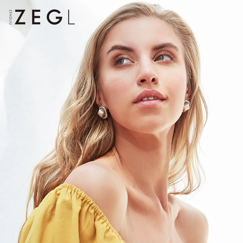 ZEGL Baroque temperament high-end earrings net red French retro big female national antique | Украшения и аксессуары