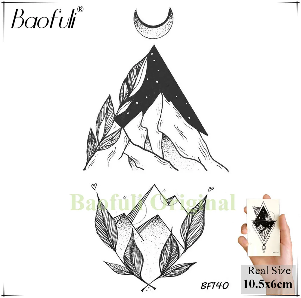 Временная татуировка с треугольными цветами и розой одноразовые