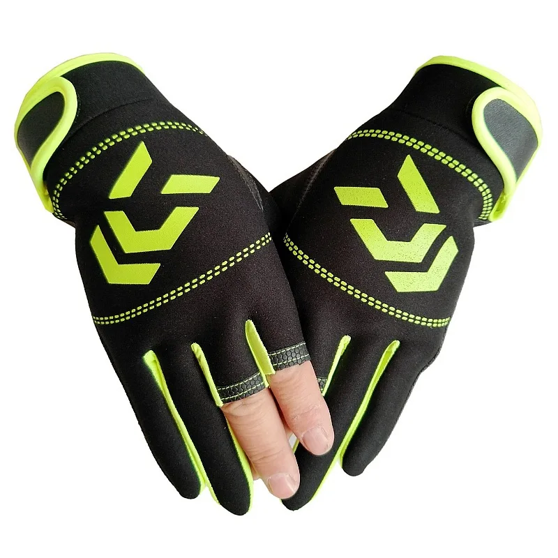 

2019 Daiwa Open-fingered Gloves Fishing Gloves Cotton Full Fingers Fishing Gloves Outdoor Riding DAWA Fishing Antiskid Gloves