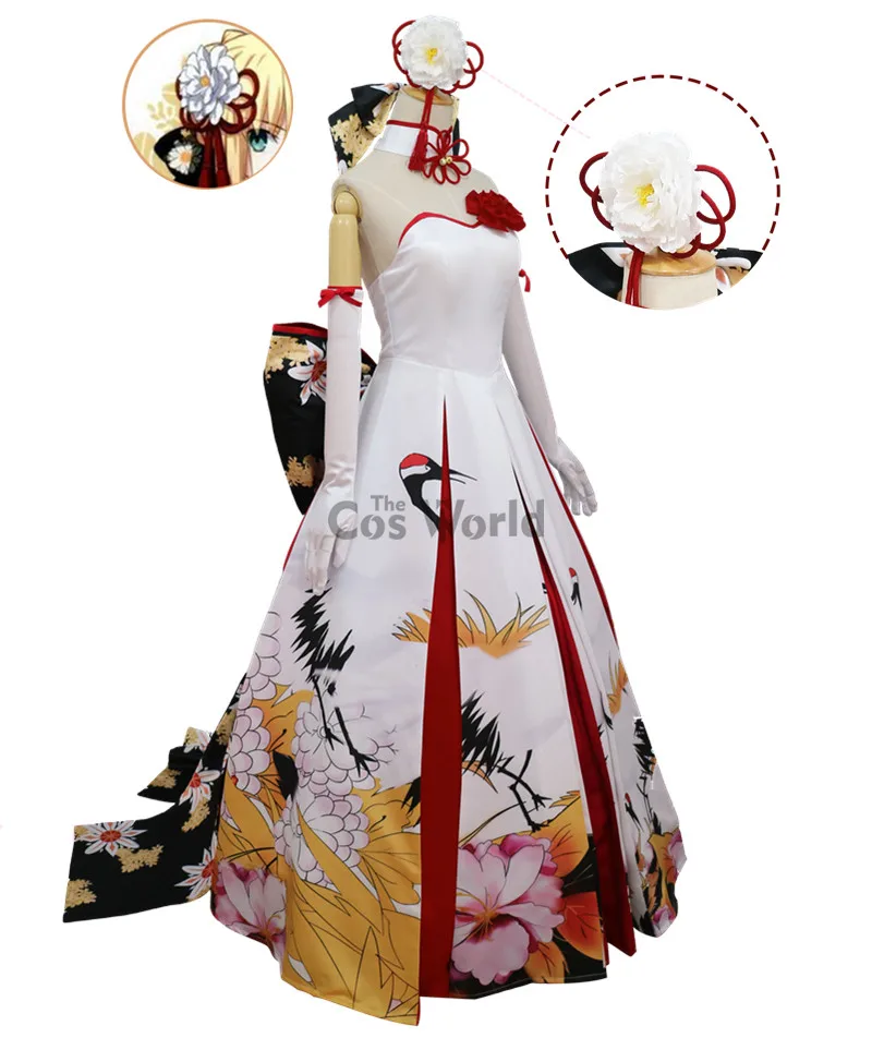 Костюм для косплея Fate stay night Nero Saber одежда с длинным платьем новогодней церемонии