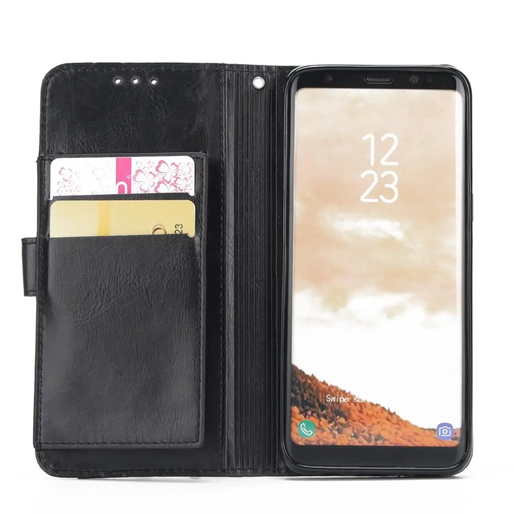 Crazy Horse кожаный чехол-книжка с отделениями для карт чехол для samsung S10 S10 плюс S5 S6 S7 S8 S9 обратите внимание, для девочек от 5 до 8 лет 9 A3 A5 A7 A8 мульти держатель для карт задняя крышка чехол