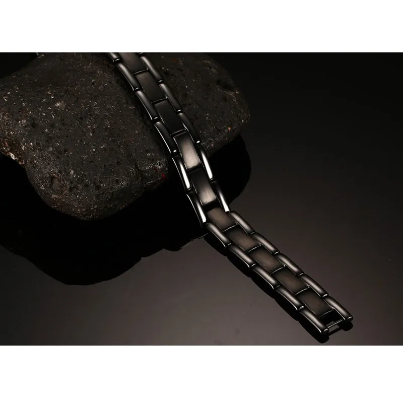Vnox 100% Titanium Black Bracelet Bangle for Men Jewelry Magnet Magnetic Health Care | Украшения и аксессуары