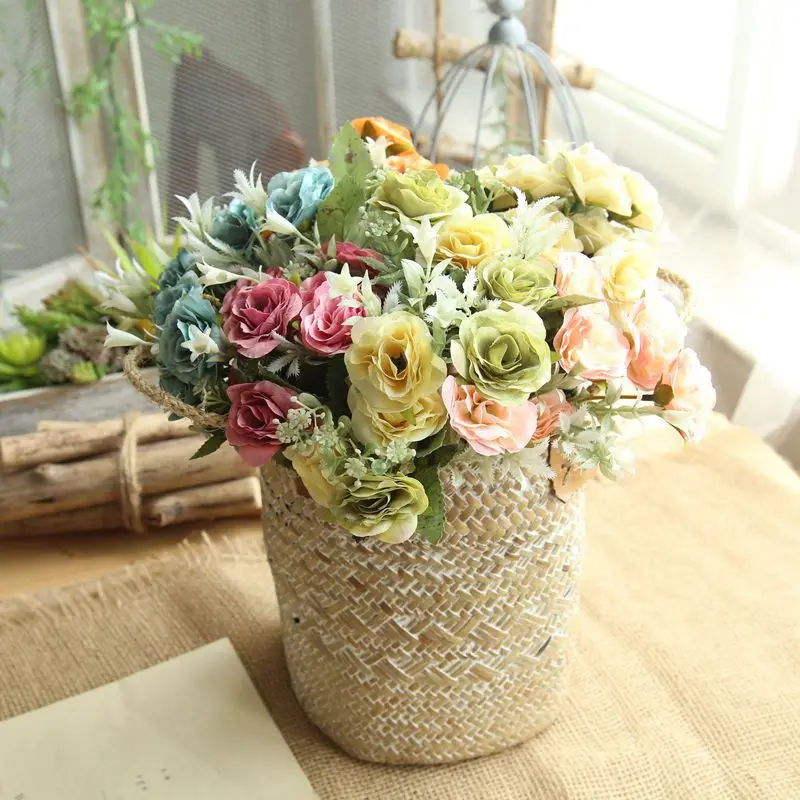8 Head Artificial Roses Real Touch Coartificial Gorgeous Flower Wedding Fake Flowers For Home Party Decor Valentine's gift | Дом и сад