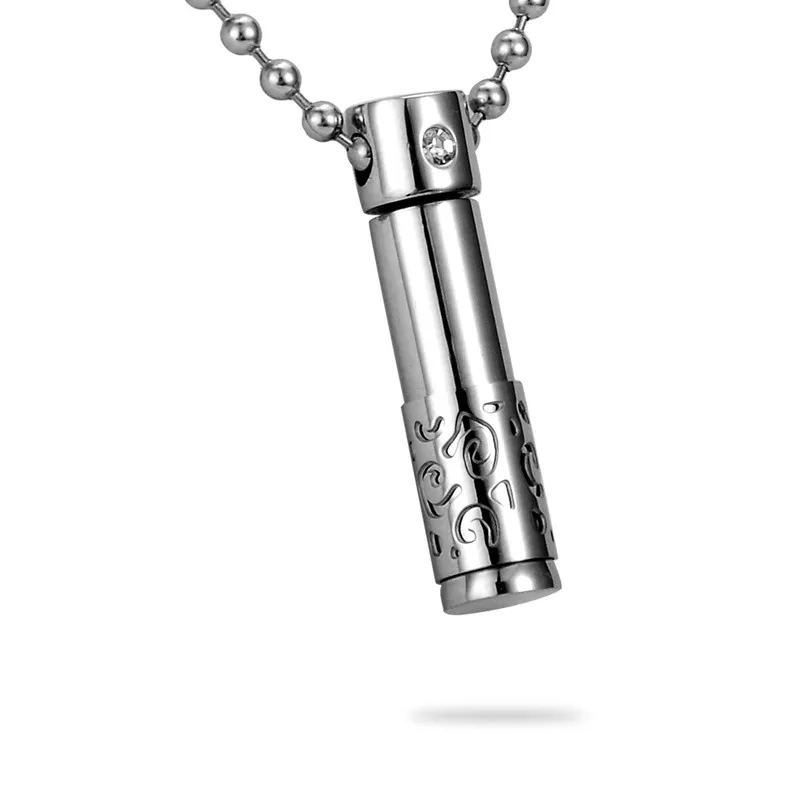 27mmx7mm silver Выдалбливают Ожерелье с кремационной урной подвеской 316L нержавеющая сталь "только любовь" ожерелье бутылка пепел Мемориал ювелирные изделия - Окраска металла: 27mmx7mm silver