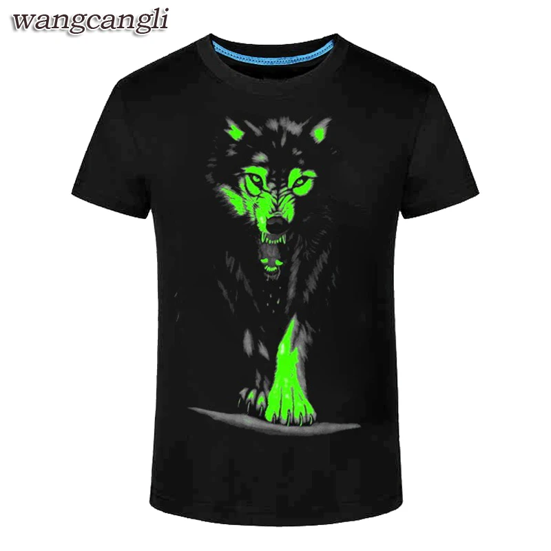 Wangcangli новая 3D Футболка мужская повседневная флуоресцентная индивидуальная