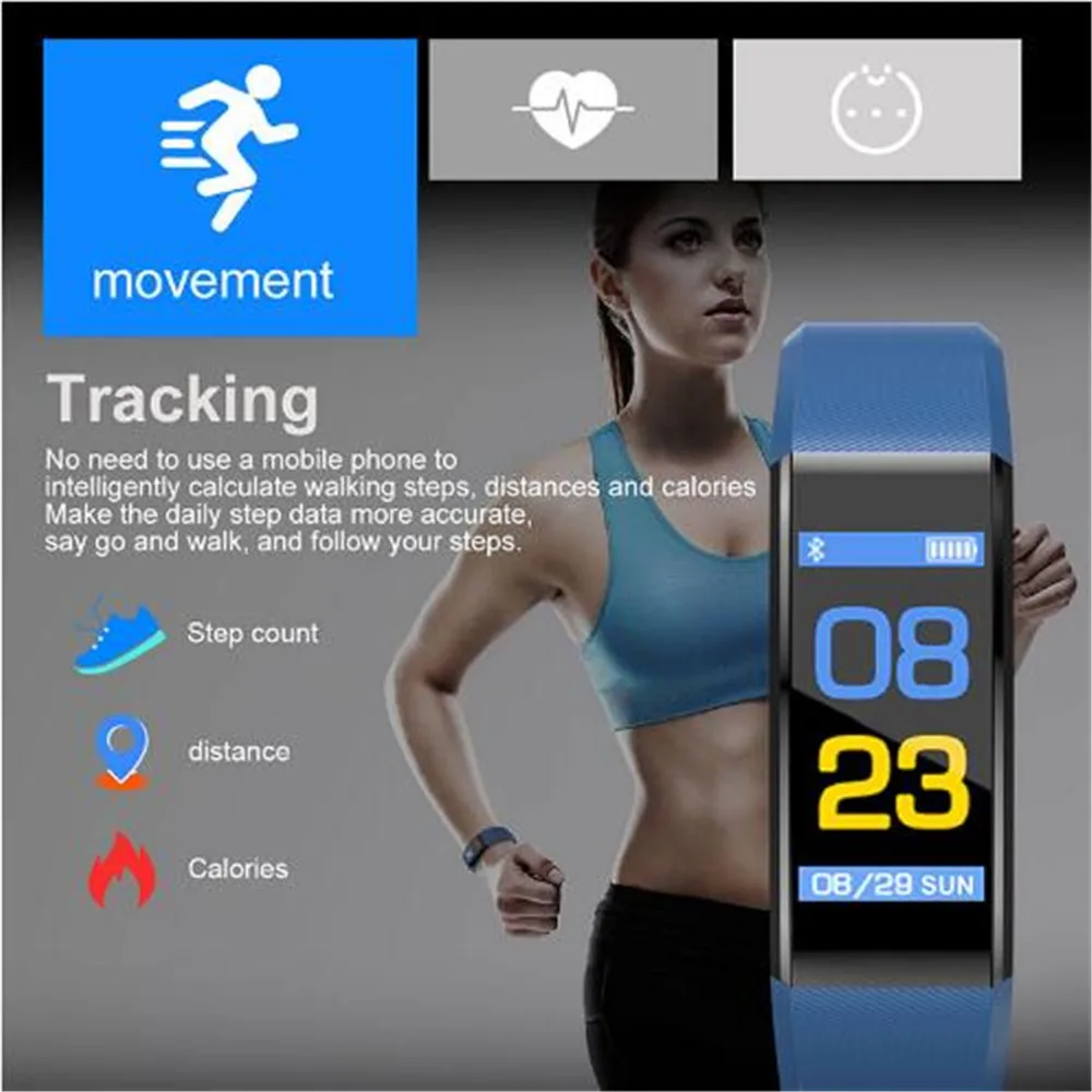 Фото 115 PLUS Smart Bracelet water proof Heart Rate Monitor Sleep Colorful Screen Vibrating Alarm Clock pk fitbits miband 3 Электроника 115 PLUS Smart Bracelet water proof Heart Rate Monitor Sleep Colorful Screen Vibrating Alarm Clock pk fitbits miband 3 Электроника