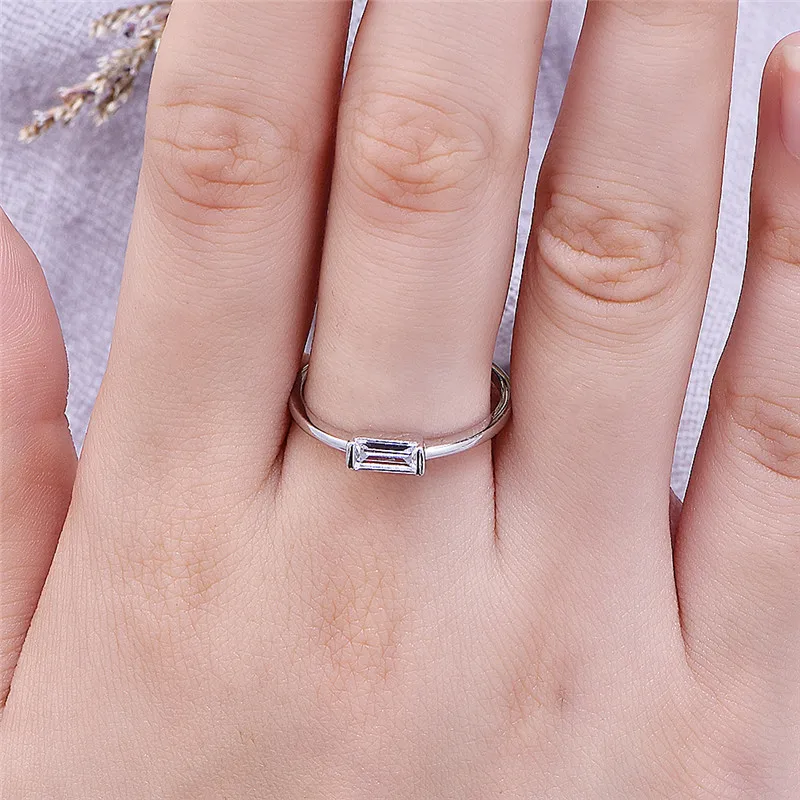 Женское кольцо в стиле бохо маленькое из 100% натурального серебра с кристаллами и