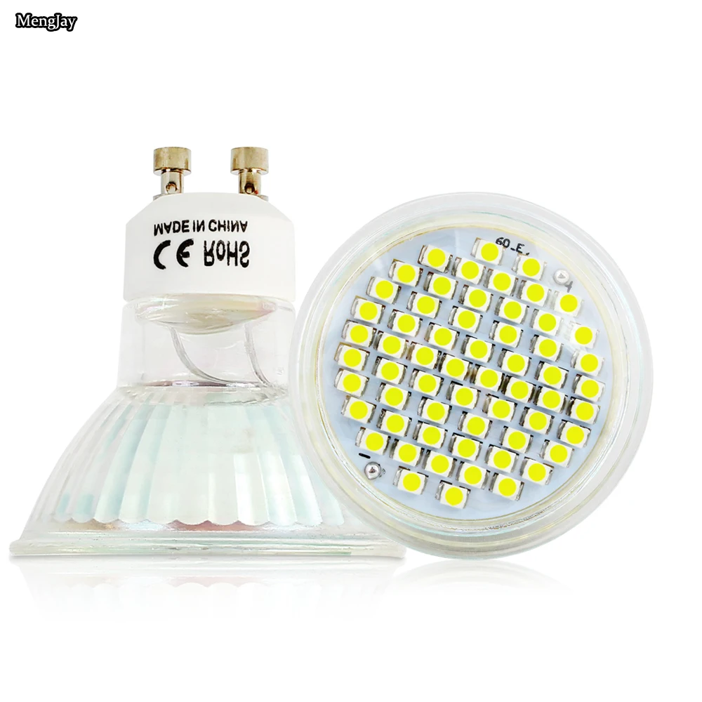 

GU10 3 Вт 60 шт 2835 SMD Led точечный светильник s Лампа 220V-240V теплый белый/холодный белый Светодиодные лампы светильник с Безопасность Стекло крышка