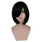 QQXCAIW короткий Боб прямые женские Девушки натуральные светильник вые темно-коричневые термостойкие синтетические волосы парики