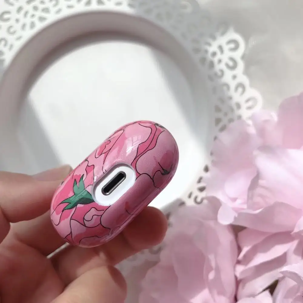 Подходит для Apple AirPods 1 2 Проводная коробка зарядки чехол ретро розовый тысячи