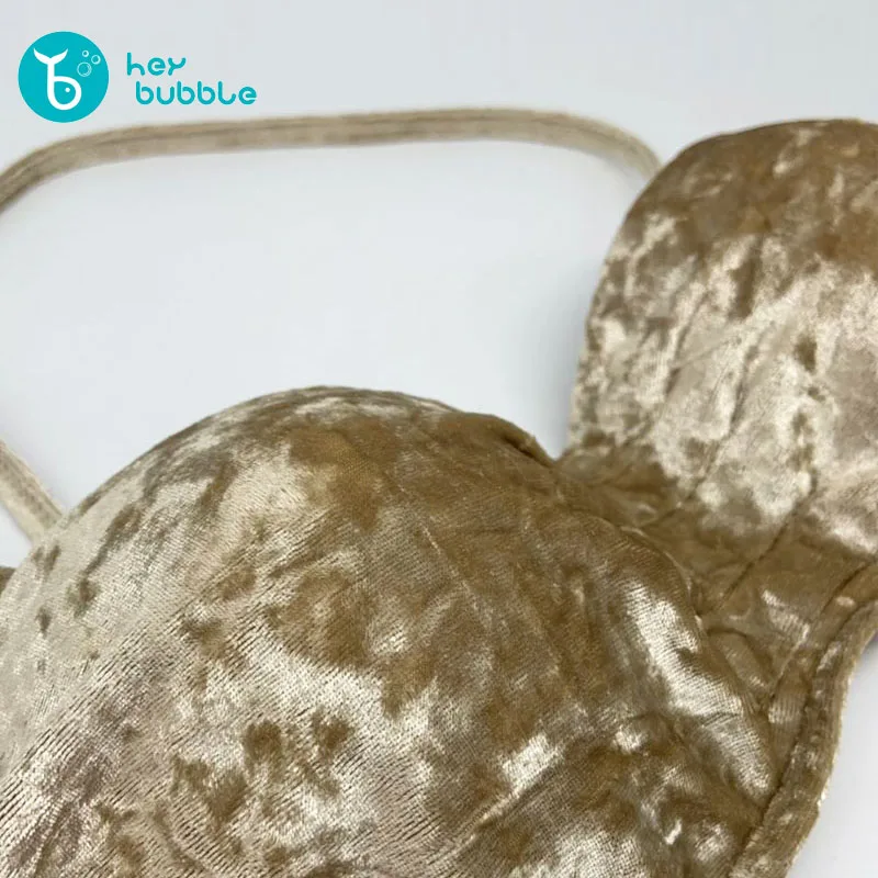 2019 новые женские пуш ап бикини наборы Высокая талия Золотой Бархат бразильская