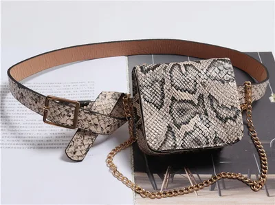 khaki snake Маленькая квадратная сумка с узором крокодила, мини-ремень, модная сумка на пояс, змея, Корейская Сумочка, шикарная цепь, маленькая сумка через плечо - Цвет: khaki snake