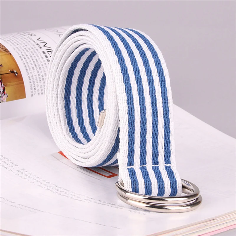 Модные мужские и женские холщовые поясные ремни унисекс с металлической d