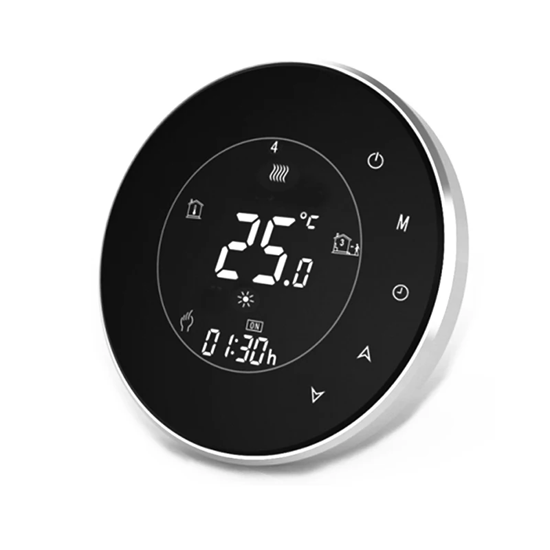 Black Умный Wifi термостат водяного пола с подогревом lcd сенсорный экран пульт дистанционного управления по телефону работа с Alexa google home Голосовое управление - Комплект: Black