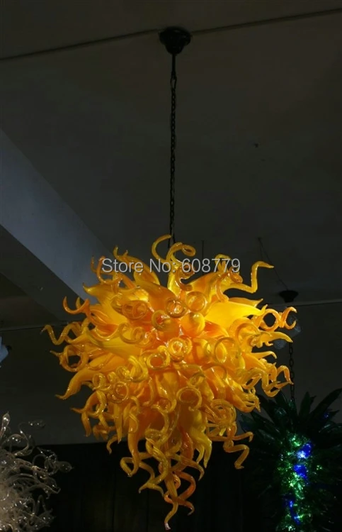

Free Shipping Modern Hand Blown Art Glass Amber Chandeliers