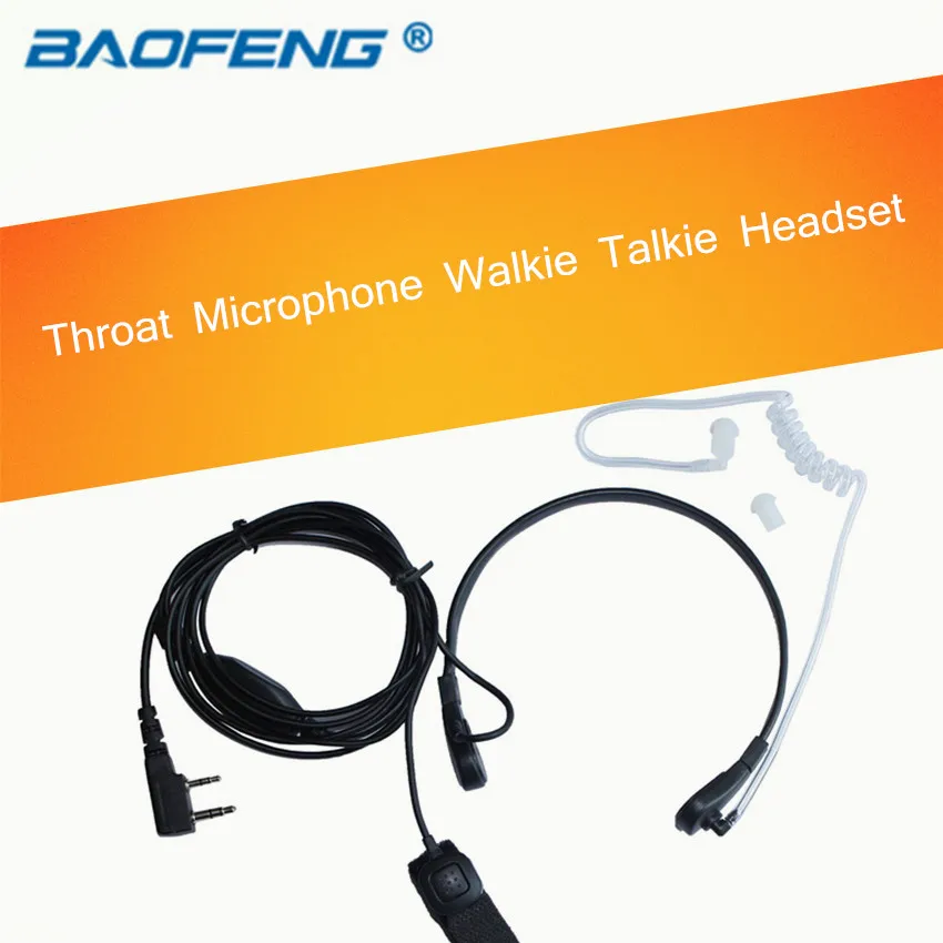 Throat Microphone Mic PTT Laryngofon Air Tube Headset Earpiece For Baofeng Walkie Talkie CB Radio UV-5R UV B5 GT-3TP UV-5X | Мобильные