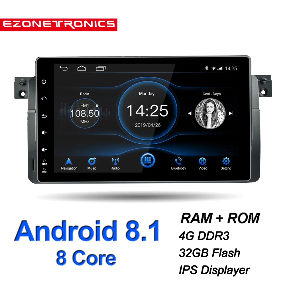 Android 8 1 для BMW E46 1999 2004 автомобильный Стерео Авторадио 4 Гб DDR3 32 Восьмиядерный 9