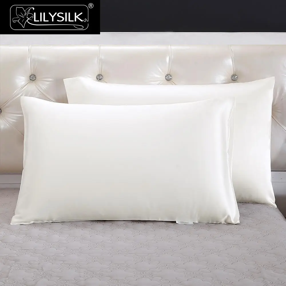 Ivory Lilysilk Наволочка шелковая натуральный шелк Mulberry 25 Momme 40x60см, 50x70см - Цвет: Ivory